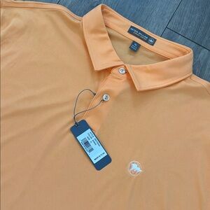 Peter Millar Summer Comfort Orange peach Polo Shirt men’s XL